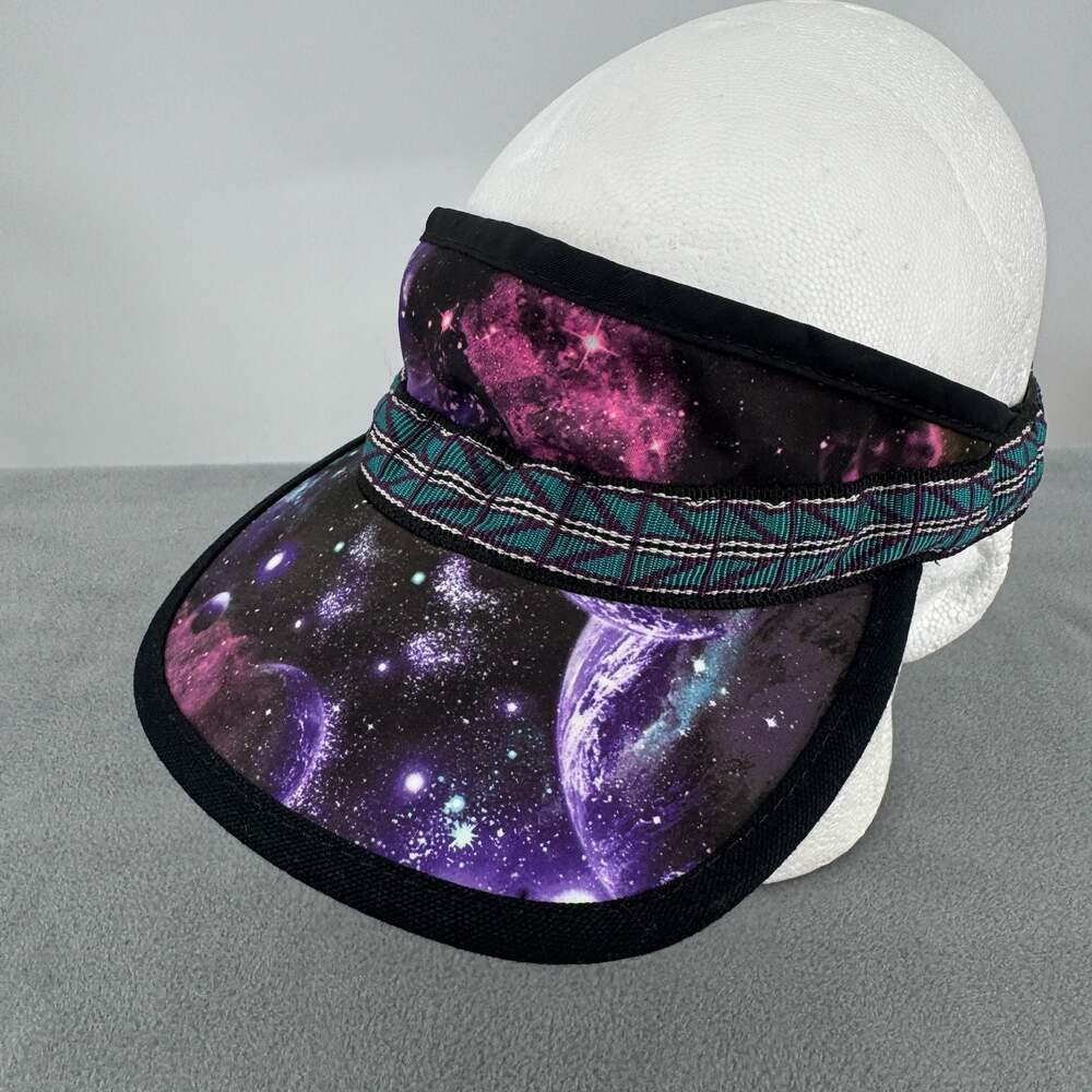 KAVU Strapvisor Galaxy Space Visor Hat Purple Adjustable Outdoor USA Made OS